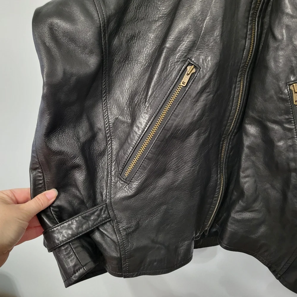 M Julian Wilsons Leather Men's Genuine Leather Jacket Coat Size XL Black Vintage
